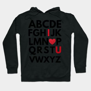 I love u - i love you - alphabet - ABC Hoodie